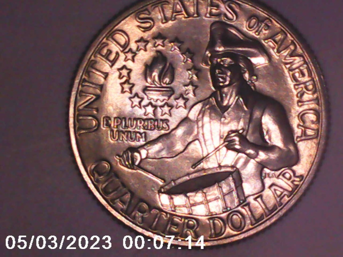 Rare coin! 1776-1976 Bicentennial Quarter with NO MINT MARK ,DDO