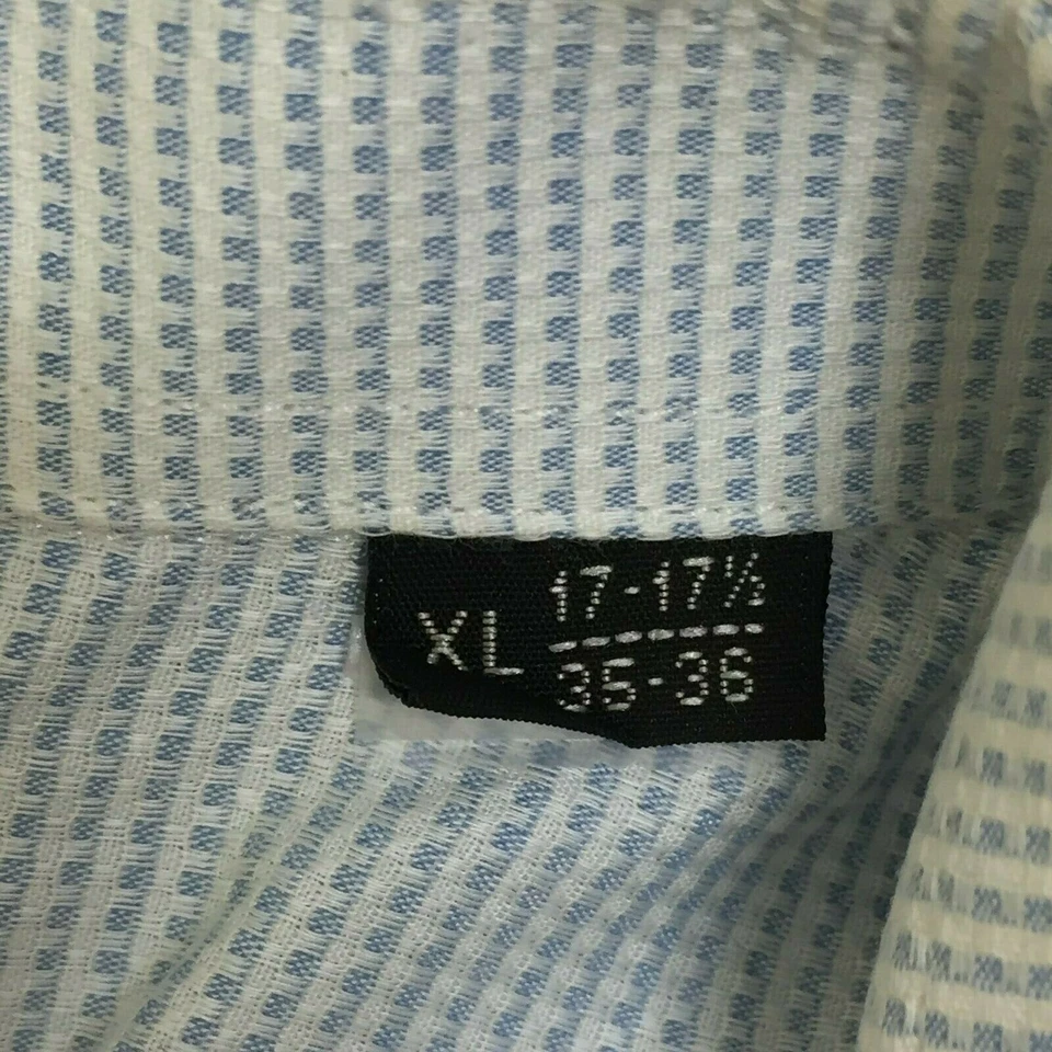 Hathaway Platinum Mens Long Sleeved Dress Shirt Blue Cotton Size XL Extra Large - Image 2 of 4