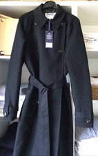 Jack Wills Classic Black Trench Coat Size 10.