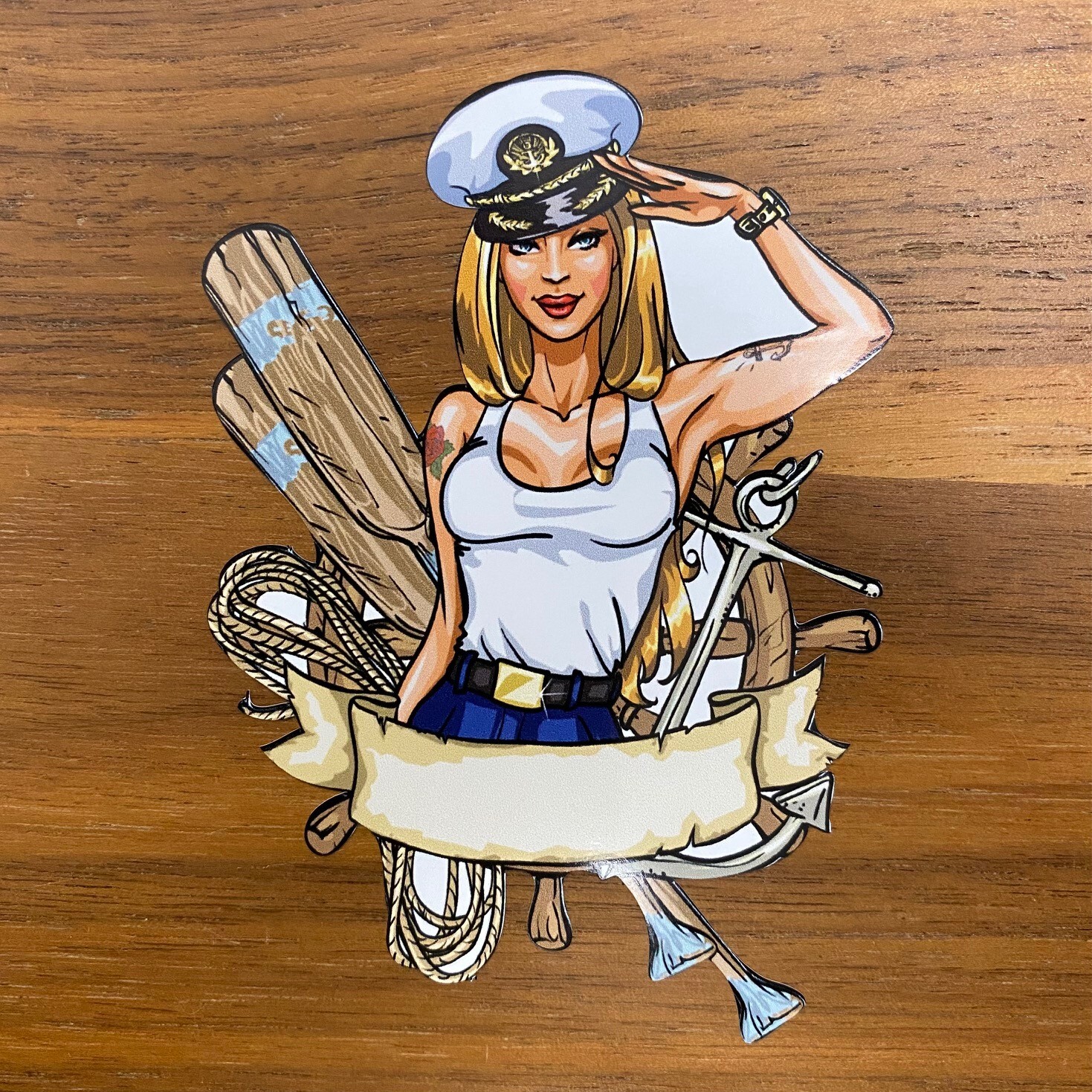Sexy Pin-up Girl Bootskennzeichen Kapitän Aufkleber Sticker Seefrau ...