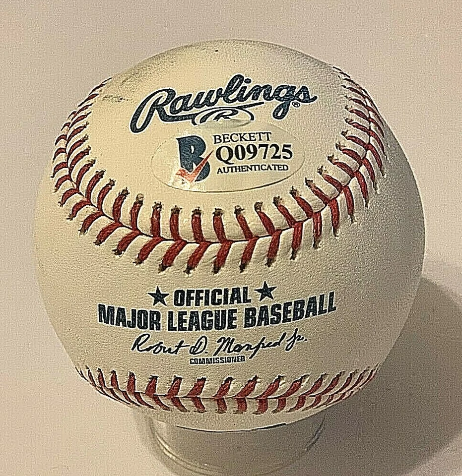 卡洛斯·桑塔纳签名美国职棒大联盟棒球贝克特 BAS 签名 Q09725 — 第 2/3 张图片