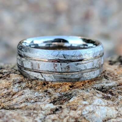 Gibeon Meteorite Ring, Custom Made Meteorite Wedding Bands