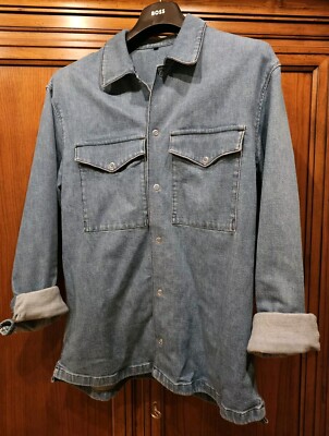 Hugo Boss Oversizeshirt Bluejeans M L 48 50 52 Model Narset-Denim Relaxed Fit