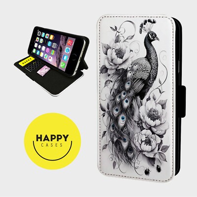 ELEGANT PEACOCK KOMPLIZIERT - Kunstleder Klapp Handy Hülle Cover - iPhone/Samsung