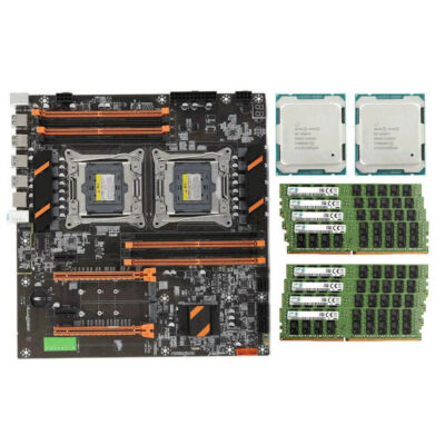 2x Intel Xeon E5-2680 V4 CPU + 1x X99 Motherboard + 8x Samsung 16GB 2666MHz RAMs