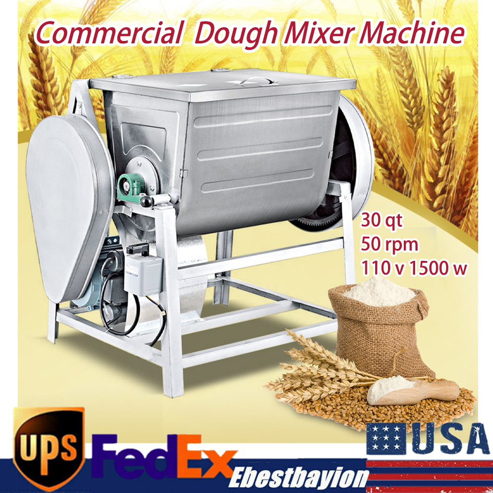 110V Dough Mixer Machine 30 QT 15KG Commercial Electric Flour Meat Mixing Mixer