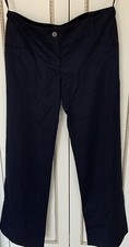 chanel trousers , sz 38, Navy , 100% Wool, CC Logos Button.