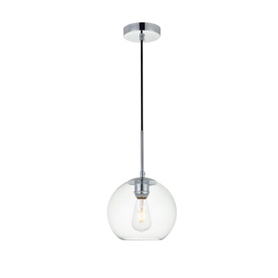 Living District Baxter 1 Light Pendant, Chrome/Clear, 7.9'' - LD2206C