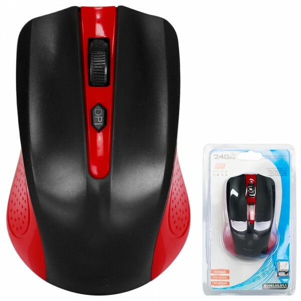 Sleek Black and Red Wireless Mouse for Effortless Navigation-image