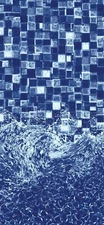 10x16x52 Oval Blue Wave Beaded Liner for Above Ground Pool