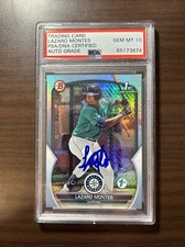 Lazaro Montes 2023 Bowman AUTO SKY BLUE FOIL 1ST PSA 10 GEM MINT #58 MARINERS