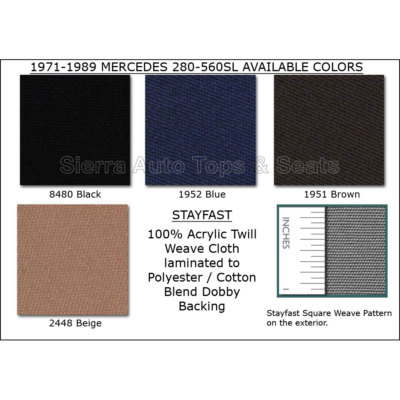 MoreThanTops Chocolate Brown Soft Top For Mercedes-Benz 450SL 560SL 380SL (1972-1989)