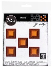 New Retired Sizzix Thinlits Stacked Squares Tiles 25pk 664438 MSRP 24.99 Holtz