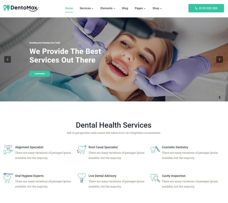 A ready-made website for a dental clinic with a blog. WordPress site.