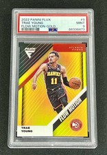 2022-23 Panini Flux TRAE YOUNG FLOW MOTION GOLD SSP /10 HAWKS #9 PSA 9 MINT
