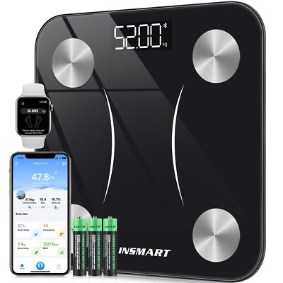 Personenwaage Digital Waage personen mit Bluetooth Körperfettwaage für BMI Ge...