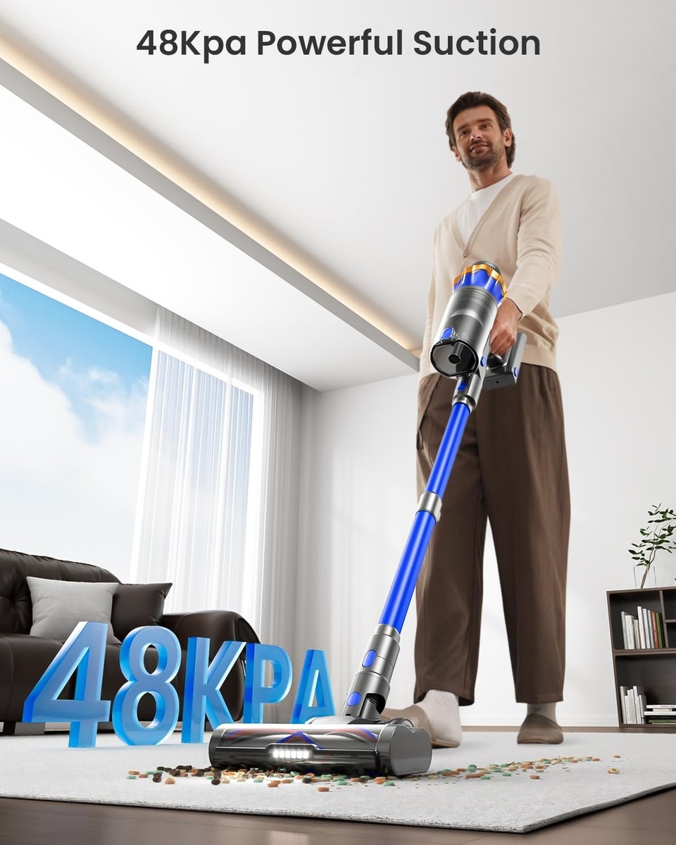 Cordless Vacuum Cleaner, Upgraded 580W 48KPA 65Mins Cordless Stick Cordless Vacuum Cleaner, Upgraded 580W 48KPA 65Mins Cordless Stick