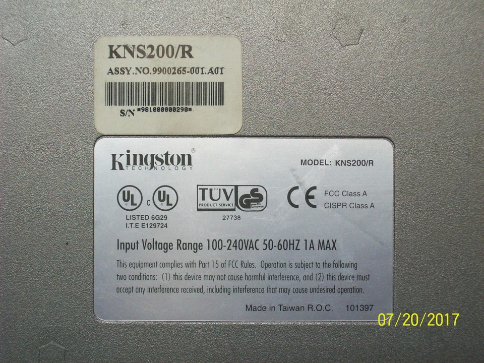 CONMUTADOR ETHERNET RÁPIDO KINGSTON KNS200/R 2 PUERTOS 10/100 MBPS EtheRx SERIE Foto 3 de 3