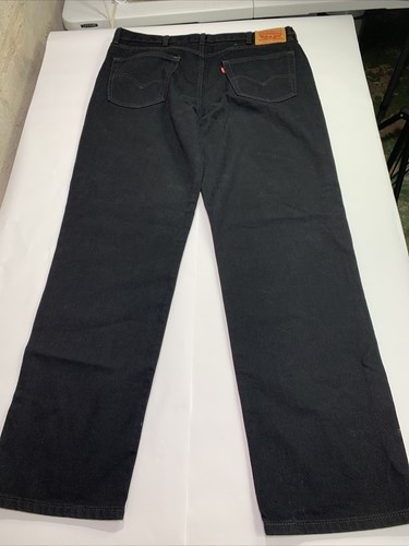 Levi's 550 Relaxed Fit Straight Leg Black Denim Jeans 40 X 34 Measured Mens - Picture 5 of 7