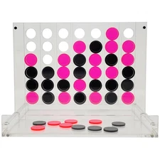 OnDisplay Deluxe Acrylic Four In a Row Game - Luxe Crystal Lucite 4 In A Row