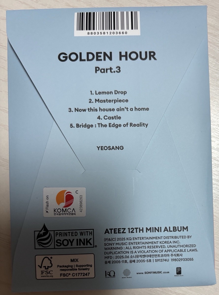 ATEEZ [GOLDEN HOUR Part.3] Yeosang Autographed Signed Album Poca