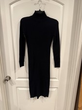 Women’s Navy Blue Turtle Neck Long Sleeve Sweater Dress/Small/Bodycon
