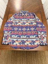 Polo Ralph Lauren Western Shirt Mens L Southwestern Aztec Cowboy Pearl Snap