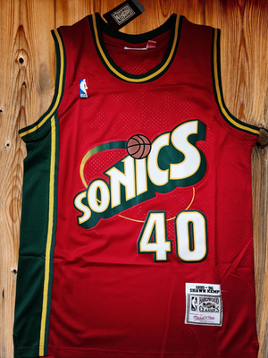 Shawn Kemp Jersey #40 Seattle Supersonics Jersey Throwback Red