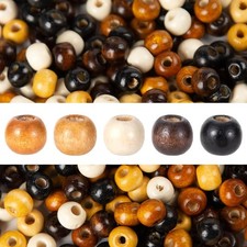 1000pcs 8mm Wooden Beads for Crafts, Large Hole Wood Beads Bulk, Natural Round