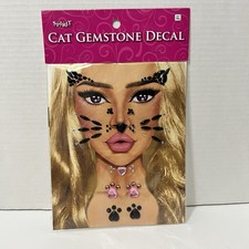 Spirit Halloween Cat Gemstone Decal Animal Adhesive Face Jewels