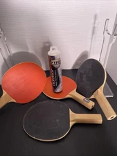 Stiga 4 Solid Wood Ping Pong Paddles With 4 Stiga Balls