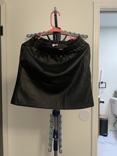 Express Black Faux Leather Straight Short Skirt