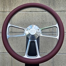 14 Wheel W Burgundy Half Wrap Fs Horn Hub 1964-66 Chevy Pontiac Olds Buick