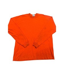 Pro Club Heavyweight Mens 2XL Orange Long Sleeve Cotton T-Shirt Crew Neck