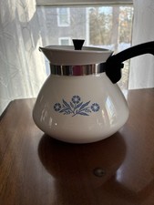 Vintage Corning Ware Blue Cornflower 6 Cup Teapot With Lid Backstamp Great Shape