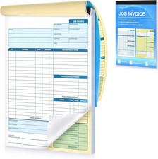 Large Job Work Order Forms, Job Invoice Forms/Receipt Book with Carbonless
