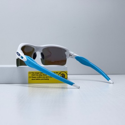 Oakley Flak 2.0 OO9271 Polarized Sunglasses White Frame Blue