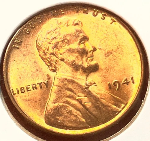 1941-P Lincoln Wheat Cent Penny GEM RED BU From an Original Bank Roll