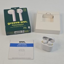 Groove Onn. Wireless Earphones w/Noise Cancellation IPX4 water resistant. White