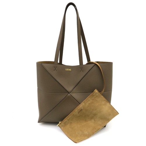 Loewe Medium Puzzle A779PEWX04 Leather Beige Tote Bag #SAB14958