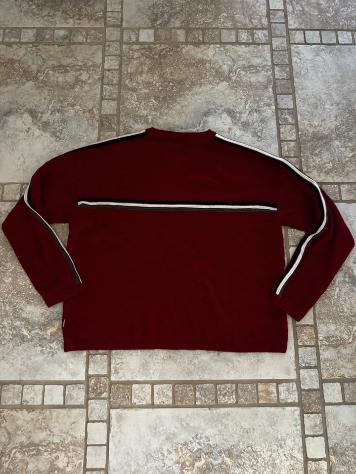 Suéter lateral vintage Y2K tira central etiquetado como XL rojo Foto 2 de 3