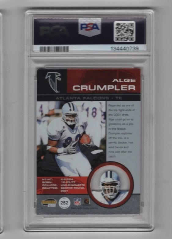 ALGE CRUMPLER 2001 PACIFIC INVINCIBLE FOOTBALL ROOKIE BLUE #D/99 PSA 7  FALCONS - Image 2 of 2