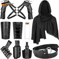 Mittelalterliches Ritterkost&uuml;m Herren Set mit G&uuml;rtel Armschienen Beutel Schwert