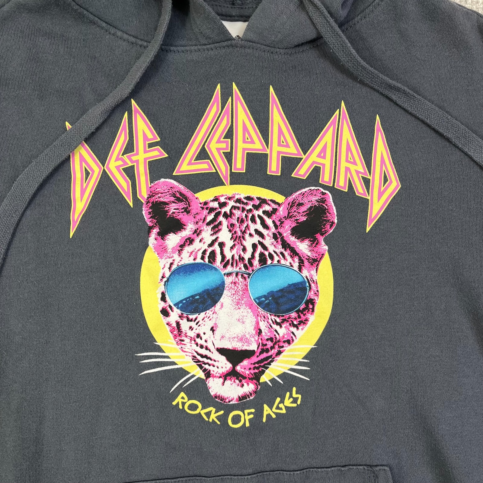 Def Leppard Hoodie Sweatshirt Rock of Ages Women's Small Gray
