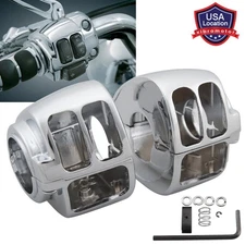 2X Chrome Switch Housing Cover For Harley Softail Heritage Classic FLSTC 1996-10