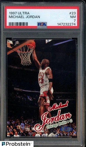 1997 Fleer Ultra #23 Michael Jordan Chicago Bulls HOF PSA 7 NM