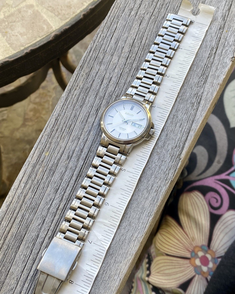 Seiko Spirit JDM Quartz Watch 36mm All Titanium Date-day Kanji