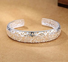 Women’s Silver Bangle, Chunky Bangle, Adjustable Bangle, Silver Bracelet, Gift