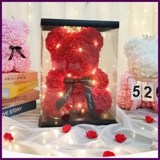 Teddy Rose Bear Artificial Flowers Rose Bear Light Mom Girlfriend Anniversary