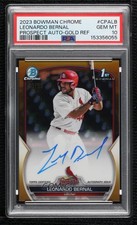 2023 Bowman Chrome Prospect Gold Refractor 13/50 Leonardo Bernal PSA 10 Auto yj0